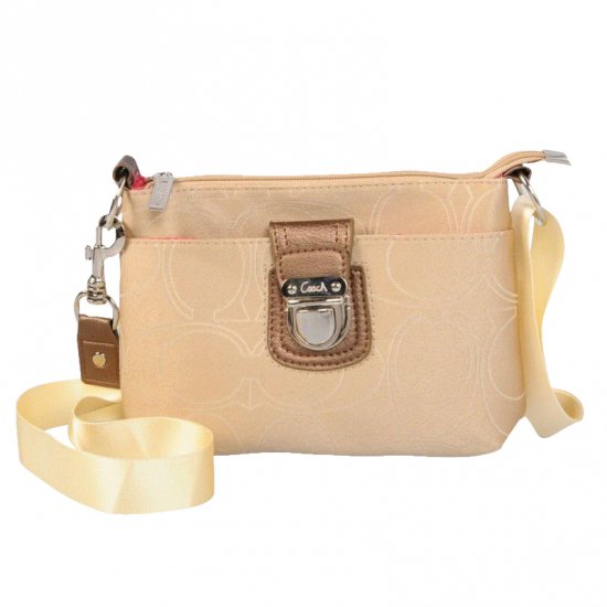 Coach Lock In Monogram Small Yellow Crossbody Bags CFN | Coach Outlet Canada